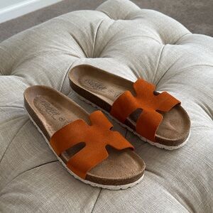 Biostep Women's Orange Suede Sandals
